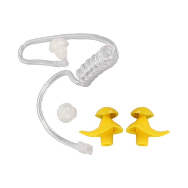 Akustisk spolerør Universal erstatning akustisk rør med silikon ørepropper for toveis radiohodesett Gul ørepropp