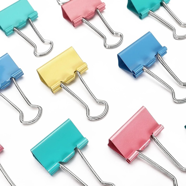 Assorterede Farver Små Binderclips, 1,0 Tommer, 100 Styk