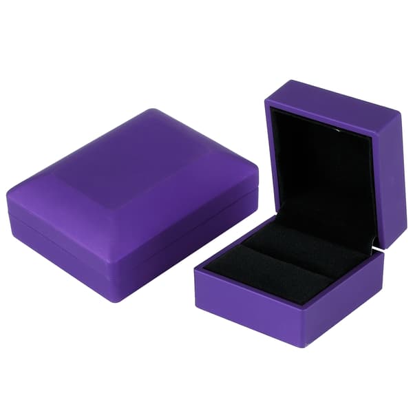 LED Smyckesdisplay Hänge Halsband Presentask Ringfodral Förlovning Bröllopsförråd Lila