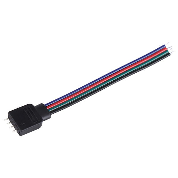 20st 4-stifts kabelanslutningsledningar för 5050/3528/3014 RGB LED Strip-ljus 10 cm längd hane