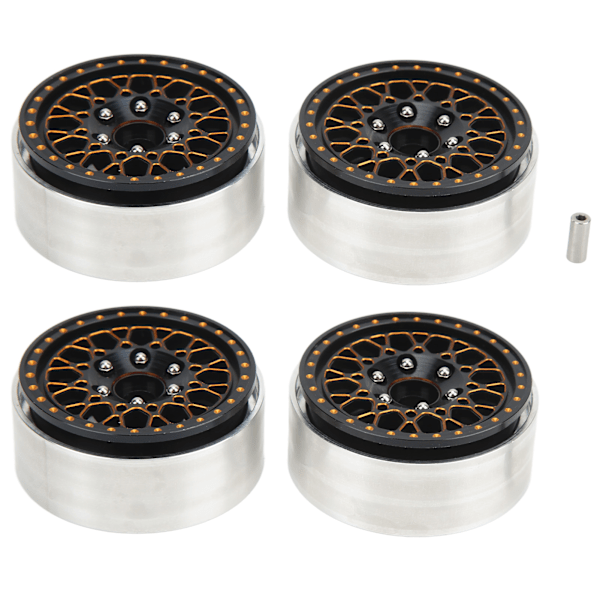 4 kpl 1,9 tuuman Crawler-pyörän napa RC alumiiniseos Crawler-auton vanteet Axial SCX10 90046 1/10 musta kulta