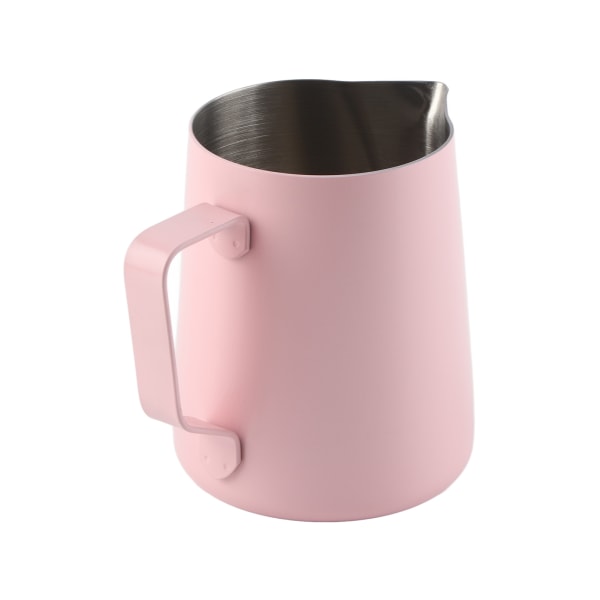 Husholdnings kaffe i rustfritt stål med skummende kannekopp Latte Art Kaffetilbehør 600 ml Rosa