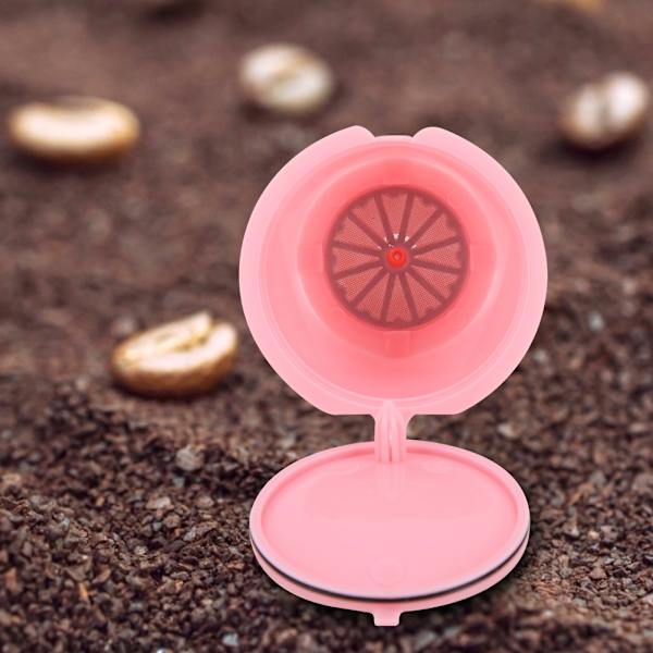 5 st återanvändbara påfyllningsbara kaffemaskinkapslar passar för DOLCE GUSTO-serien kaffebryggare rosa