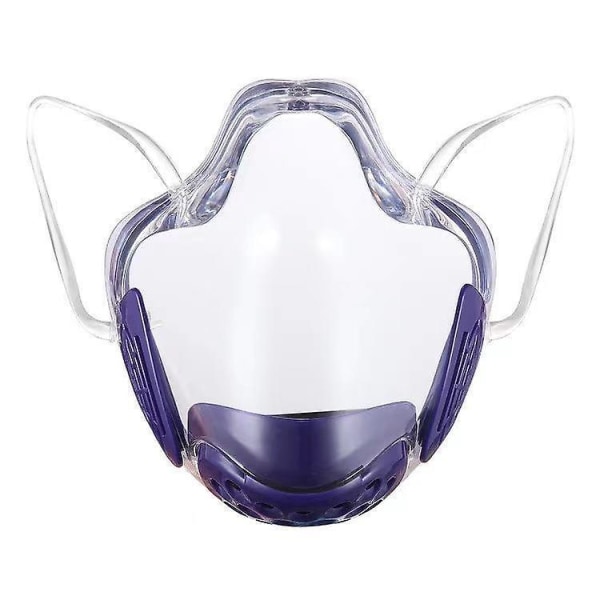 Klar plastgenanvendelig maske - holdbart og gennemsigtigt betræk til øjne, næse og mund (1 stk, lilla)