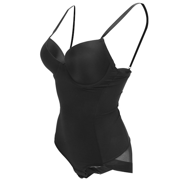 Sommer Shapewear for kvinner med BH-midjetrener, slankende body shaper (svart) S