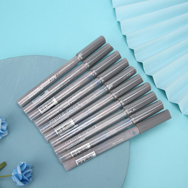 10 st 1100M akrylmarkörer 1,0 mm fin spets giftfria klotterpennor för DIY stenmålning sten keramik glas trä duk kolgrå