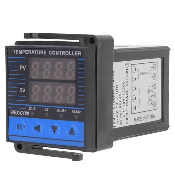 Digital temperaturregulator Intelligent højfølsom relæudgang REX-C100 0-400℃