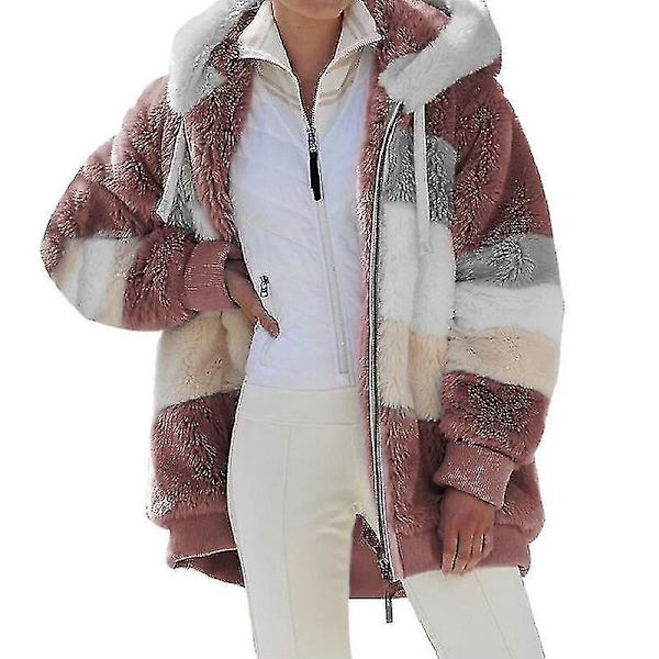 Herrar Casual Dragkedja Huvtröja, Lös Passform Plysch Flerfärgad Jacka för Höst och Vinter (XL, Grön)