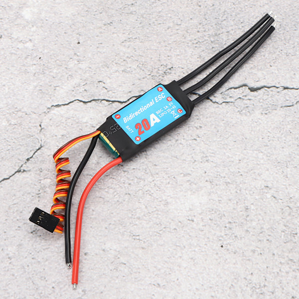Tvåvägs borstlös ESC elektronisk hastighetsregulator för RC-bil fartyg undervattens propeller (20A)