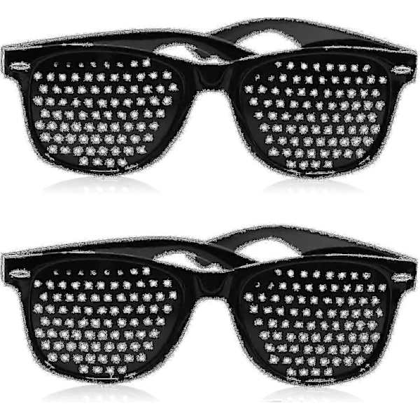 2 kpl Pinhole-lasit näön parantamiseen, mustat unisex-näköä vahvistavat pinhole-lasit