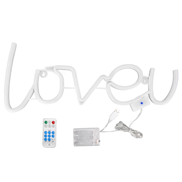 LOVEU Neon Light LED 18 Keys 8 Modes Timing Remote Control USB Light for Home Decoration 300LMWarm White + Blue Light