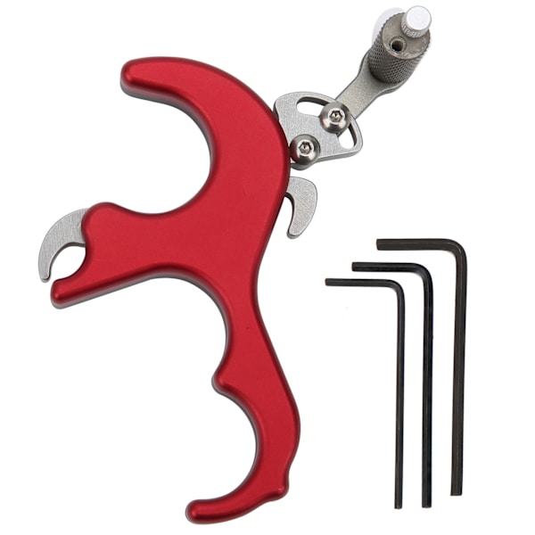 Aluminiumlegering bueskydning udløserhjælpemidler fingergreb justerbar udløser tommelfinger bueudløser rød sort