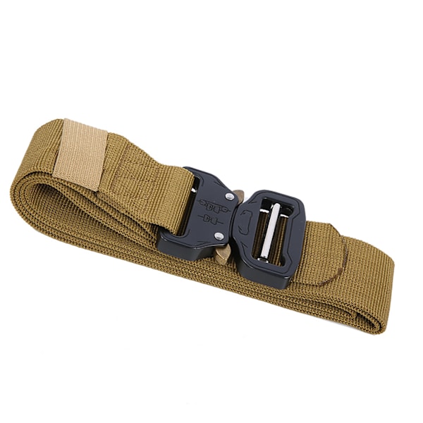 Utomhus multifunktionell militär träningsbälte i nylon med spänne för män, midjeband 3,8 x 125 cm (khaki)
