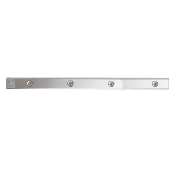 LED-skaplys, ultratynn, intelligent, oppladbar, trådløs LED-bevegelsessensorlys for skap, 60 cm / 23,6 tommer, sølv
