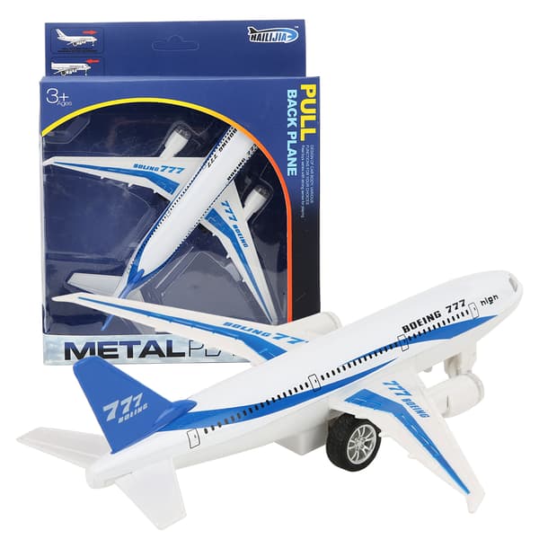Legering Elektronisk Fly Miniature Model Træk Tilbage Fly Legetøj Gave til Børn (Hvid)
