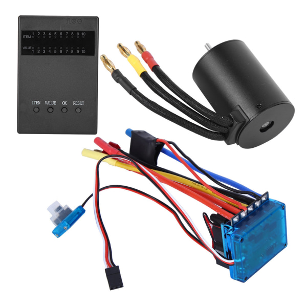 3650 Motor 3100KvBørsteløs ESC-programkortsæt til 1/10 RC-bilerstatningsdel (120A)