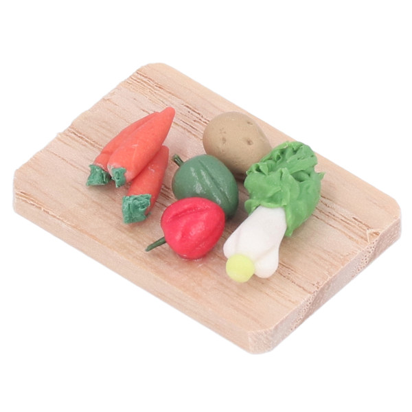 1:12 skala dockhuskål morot potatis modell skärbräda miniatyr lera grönsaker dekoration