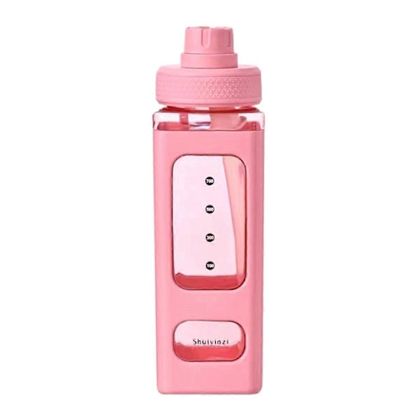 Kawaii-vesipullo pillillä, 3D-söpö karhutarra, juomakuppi, pinkki