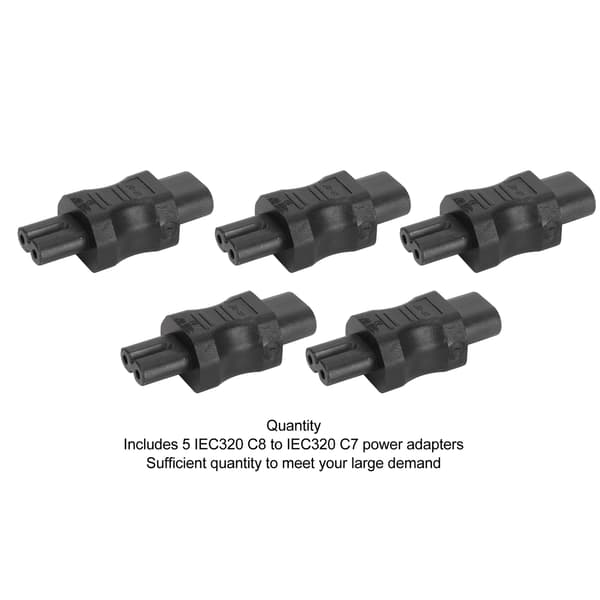 5 stk. IEC320 C8 til IEC320 C7 Konverter Stik 2 Pin 2500W Strømadapter til Laptop