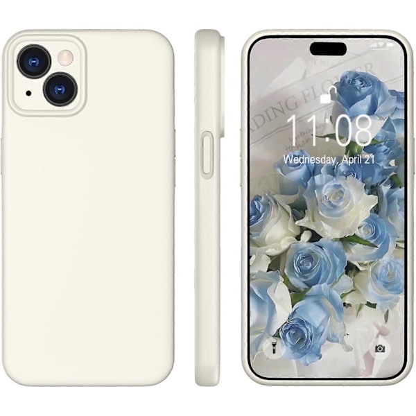 Flytande Silikon Skal, Fullständigt Skyddande Täckt Gel Gummi Slim Stötsäkert Skal med Mikrofiberfoder, för iPhone 15 Case6.1 tum