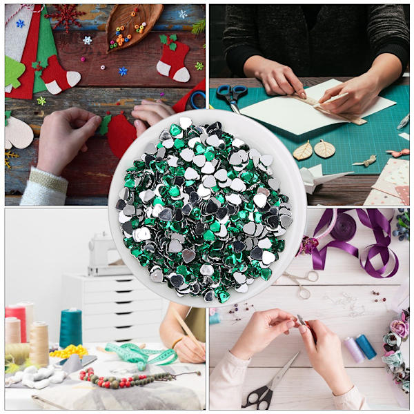 1000 kpl pistetakaisia ​​timantteja DIY-hääkoruja vaatteita rannekorutarvikkeita 8 mm vihreä