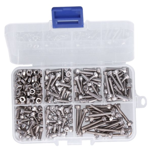 Bolt Møtrik Sæt Sortiment Kit 304 Rustfrit Stål Hætte Sekskant Hoved Befæstelse Hardware M3