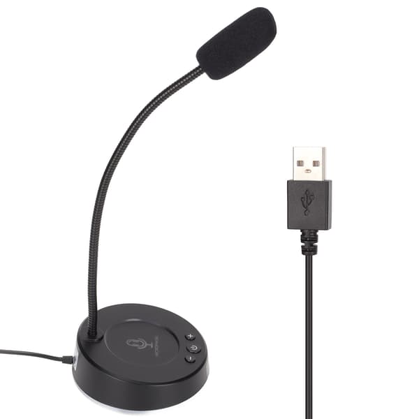 Bordmikrofon Støjreduktion 360 Graders Metalslange Anti-interferens RGB USB Computermikrofon til Kontormøder