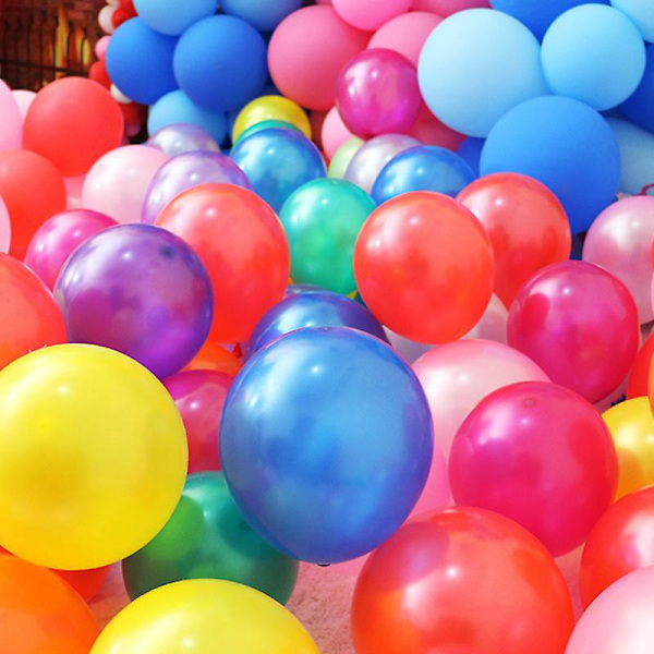 Regnbågsballonger i Latex, 12 Blandade Färger, Perfekt för Fester och Firanden