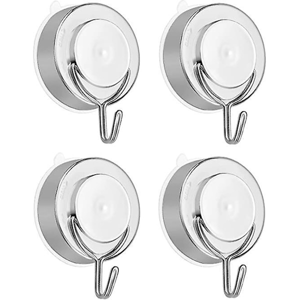 4x Vakuum Sugkrok Plastkrok Last 5Kg Kraftfull Sugpropp Väggkrok Stark Sugkopp Handduksställ Sugkopp Badrock Krona för Badrum Toalett K