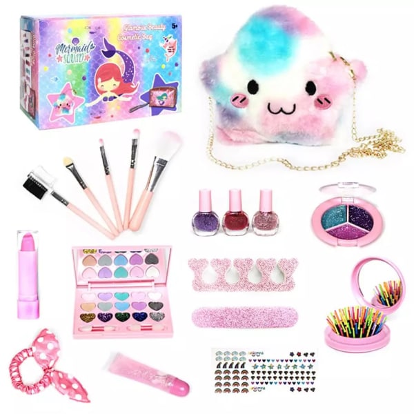 Børne makeup kit til piger Kosmetik makeup sæt vaskbart lege makeup kit til små piger julefødselsdagsgave