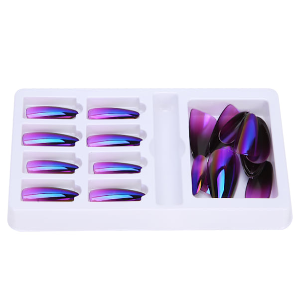 Gradient, spetsiga falska naglar tips , färgade heltäckande cover med nagelfilF745-20
