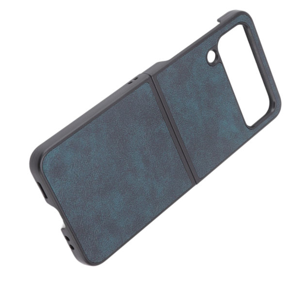 Foldbar skærm mobiltelefon etui læder foldbar skærm telefon cover beskyttelse til Samsung Galaxy Z FLIP 4 blå