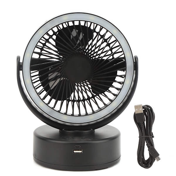3 i 1 USB laddning Multifunktionell campingfläktlampa Power Bank Bärbar fläktlampa