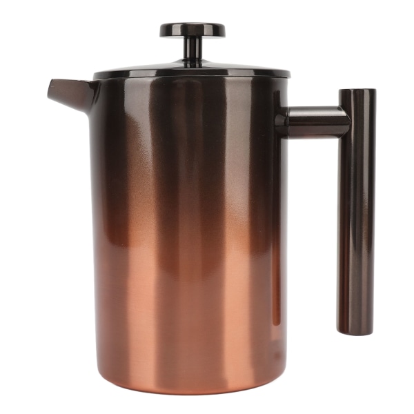 Fransk Press Kaffemaskine Te-brygger med Filter Dobbelt Lag 304 Rustfrit Stål Gradient Rampe til 800ml