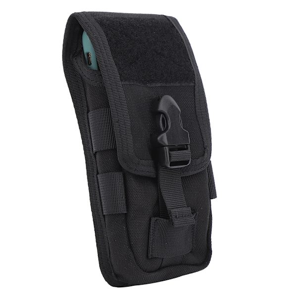 LB-14 1000D polyesteri kaksikerroksinen ulkona riippuva matkapuhelinlaukku Tactics monitoiminen EDC vyötäröpakkaus, musta 4 tuumaa