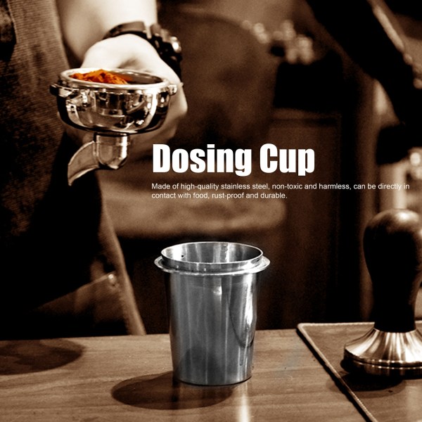 51mm rostfritt stål kaffemaskin handtag mätkopp mugg kaffe pulver matare delar - 1 st