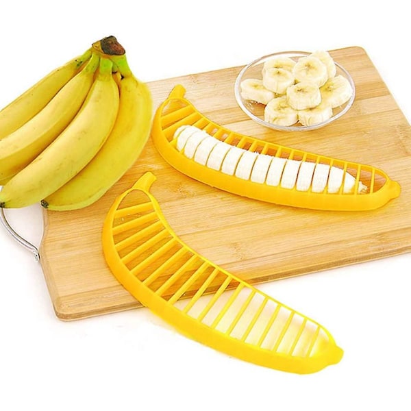 1-pack Bananskivare i Plast, Multifunktionell Kreativ Fruktskivare, Perfekt för Att Göra Fruktsallader, Dessertdekorationer och Torkade Bananskivor