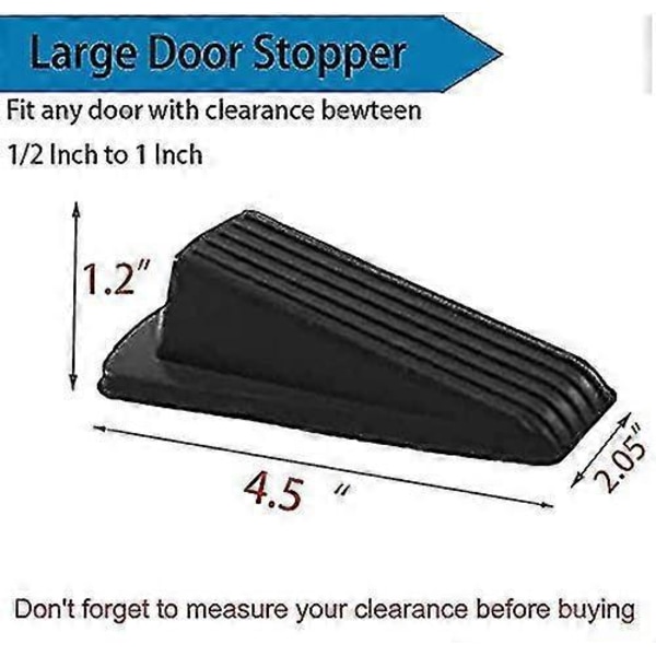 4 Pakning Dørstopper, Store Gummi Dørstopper Kile Med Multi-Overflate Design