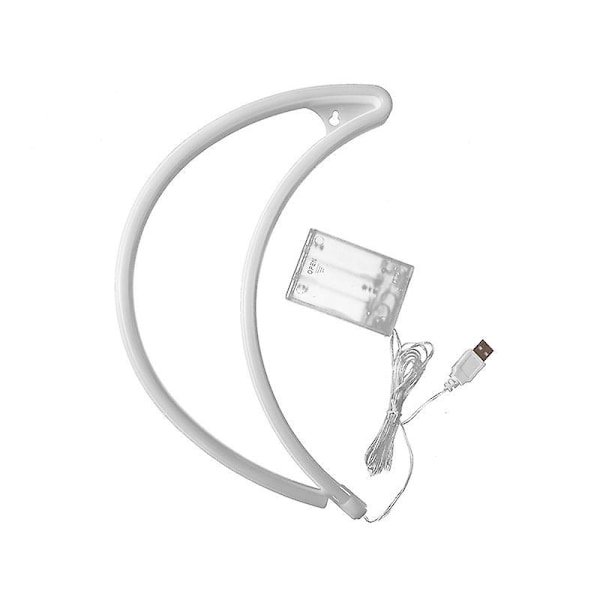 Måne Neon Väggmonterad LED Neonskyltar - Protecu USB eller Batteridriven Neonbelysning