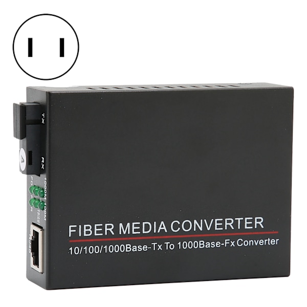 Fiber Transceiver Hållbar TBC‑MC3612ES 20A 20km/SC/1310nm Fiberoptisk Router 100‑240VUS-kontakt
