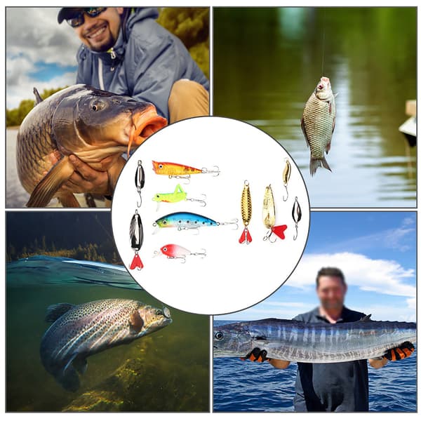Sequin Fiskesnøre Kit Mini Genanvendelig Kunstig Agnsæt med Krog Fiskeri Tilbehør
