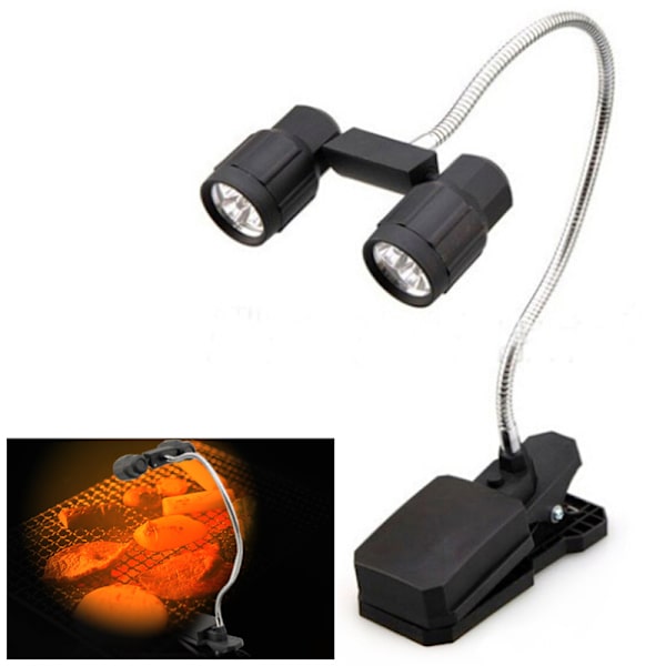 BBQ-lampa, multifunktionell, justerbar, klämma på, kompakt, bärbar grilllampa för utomhustältcamping