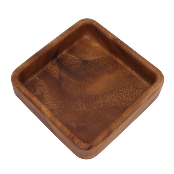 Valnøddefrugtfad Glat Tekstureret Elegant Træserveringsbakke til Snack Frugt Nød Køkkenredskaber Firkantet 15x15cm