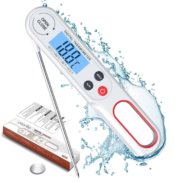 Digitalt Kødtermometer, Madtermometer (Hvid)