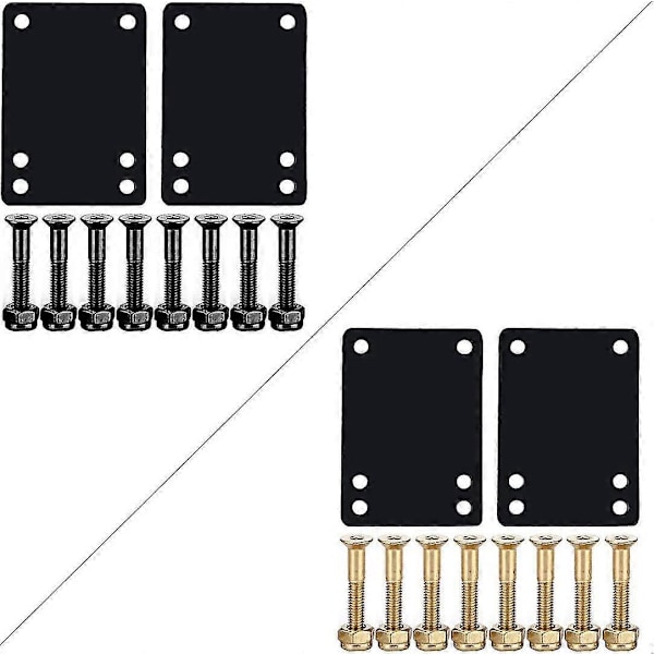 Skateboard Riser Pads Skateboard Riser Pad Skruer Sett Monteringsutstyr Erstatningsmuttere Bolter Sett For Longboards Sparkesykler Cruisere Gull 1sett Zekai
