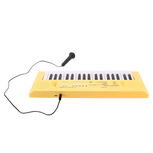 Elektroniskt piano keyboard barn 37 tangenter keyboard piano pedagogiskt instrument leksak med mikrofon gul