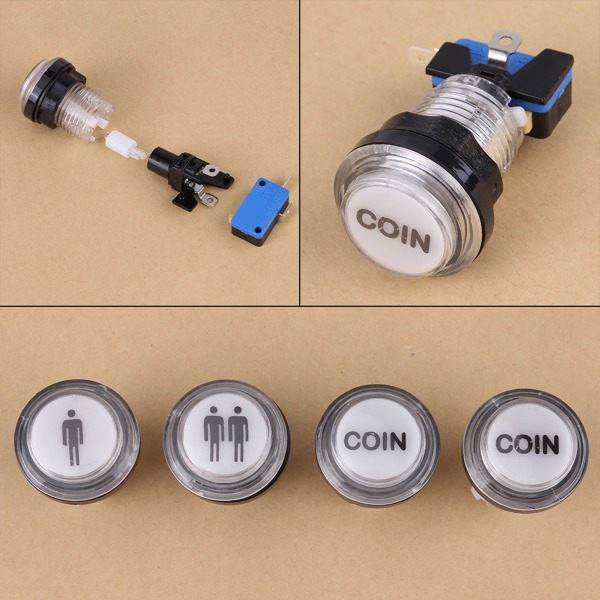 LED Arcade Push Button Kit - Osa 1: Player 2 & Coin Buttons