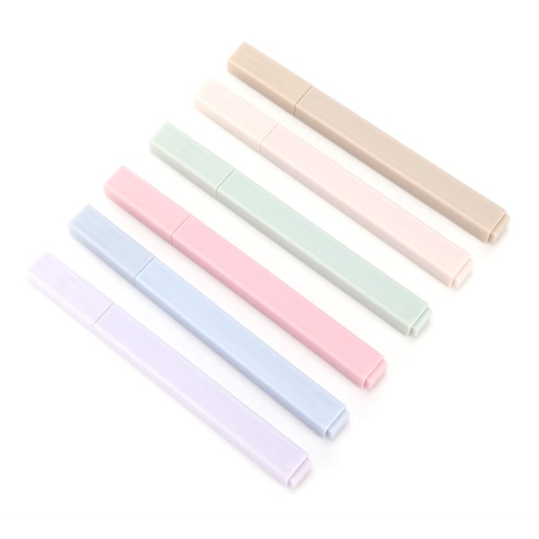 6 stk. highlighter pen til studerende, øjenbeskyttelse, markering, nøgle, macaron-marker til graffiti, håndkonto, markeringsserie