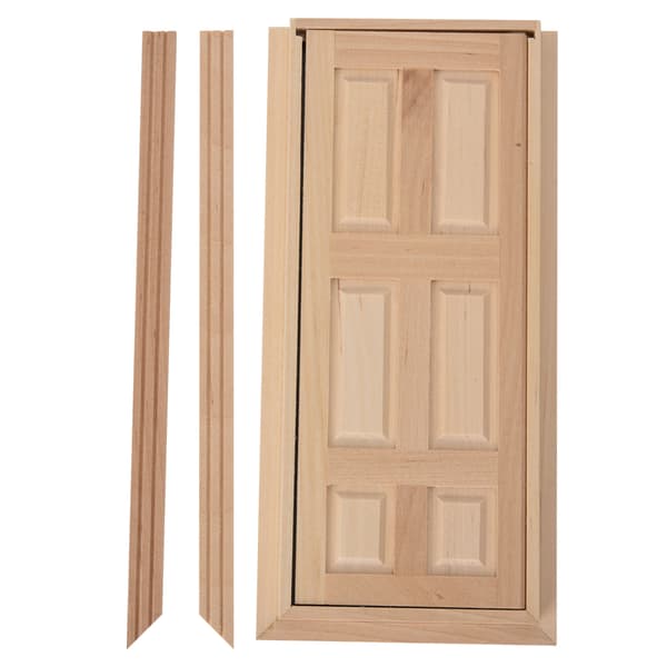 1:12 Dockhus Mini Trädörr för Dockor DIY Dockhus Möbeltillbehör