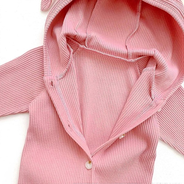 Min Första Påskoutfit Baby Flickor Kanin Body Strumpor med Lång Kanin Öron Hatt Nyfödd Baby Flickor Klädset (66cm)